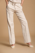 New York Straight Chino-Hose für Damen aus Baumwoll-Leinen-Twill Straight Fit