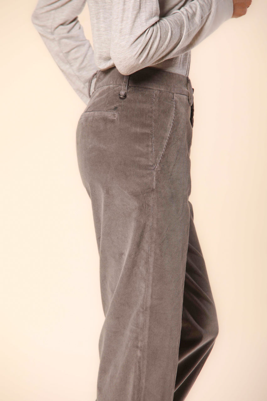 New York Straight pantalone chino donna in velluto a coste straight fit