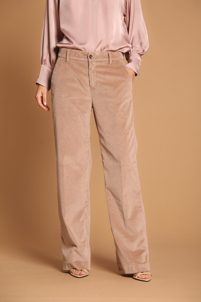 New York Straight pantalone chino donna in velluto a coste straight fit