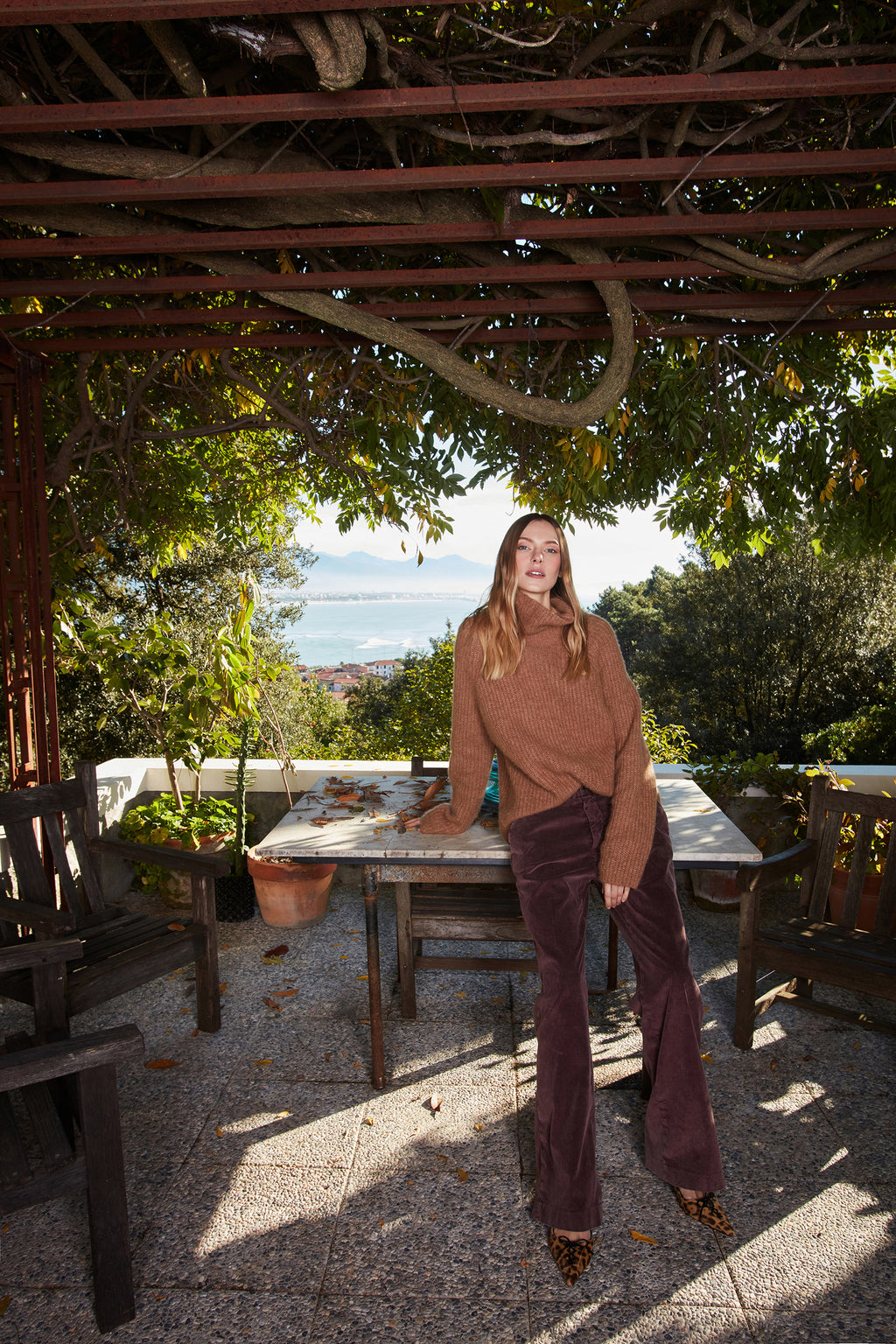 New York Straight pantalone chino donna in velluto a coste straight fit