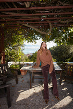 New York Straight pantalone chino donna in velluto a coste straight fit