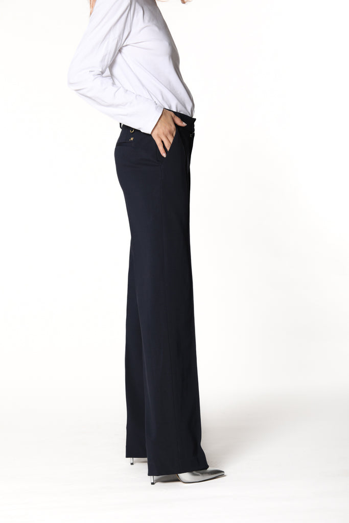 Image 3 de pantalon chino femme en jersey bleu foncé modèle New York Straight de Mason's 