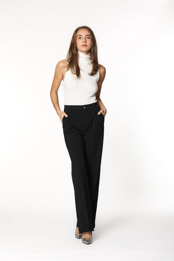 Image 3 de pantalon chino femme en jersey couleur noir New York Straight de Mason's