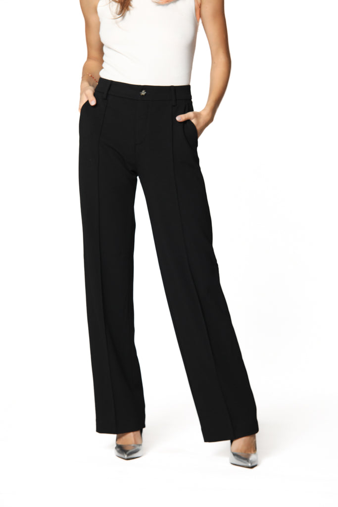 Image 1 de pantalon chino femme en jersey couleur noir New York Straight de Mason's