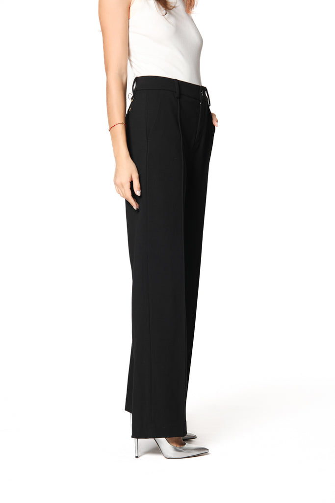 Image 4 de pantalon chino femme en jersey couleur noir New York Straight de Mason's