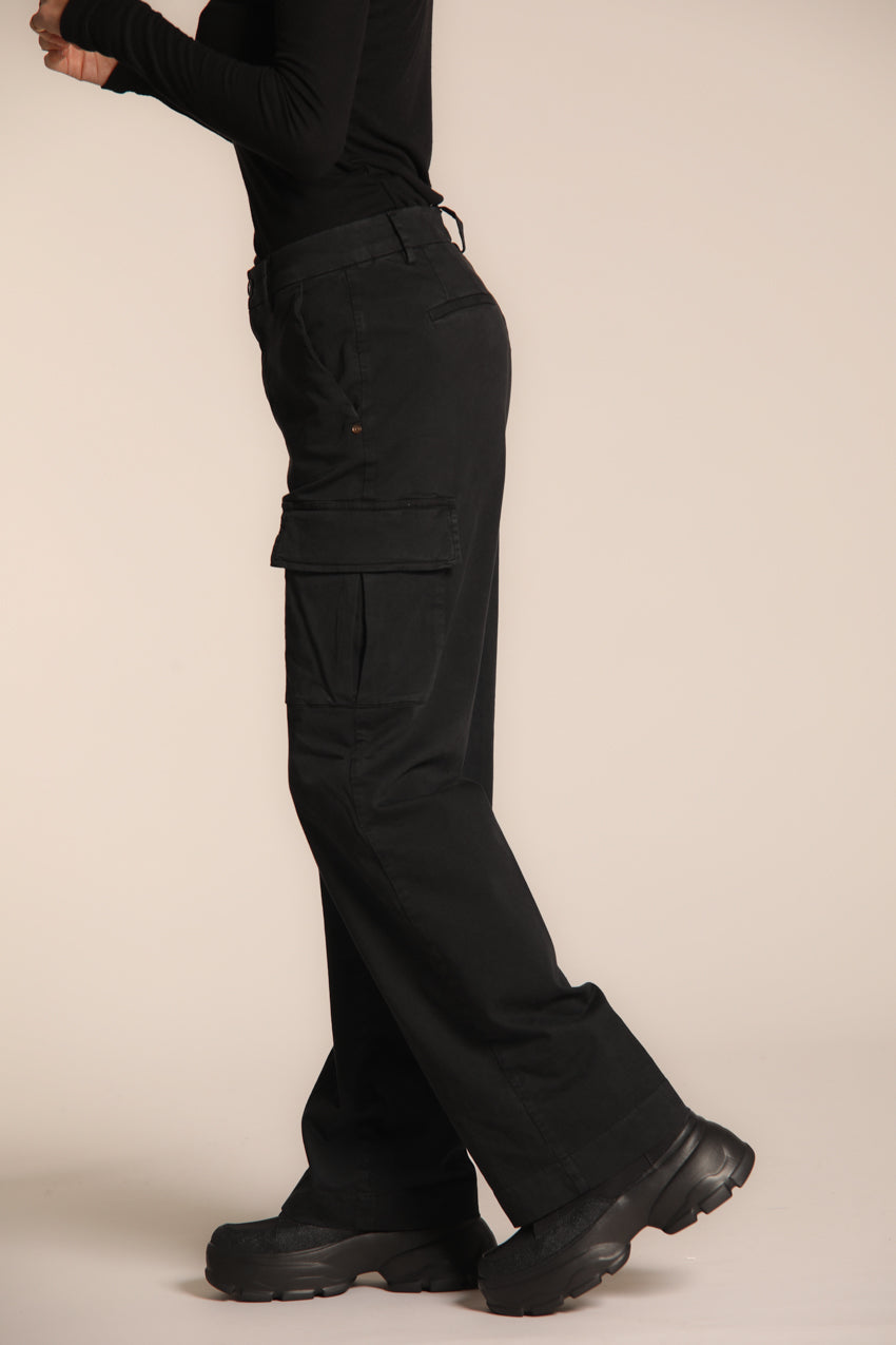 Victoria women's cargo pants in gabardine straight fit  ①