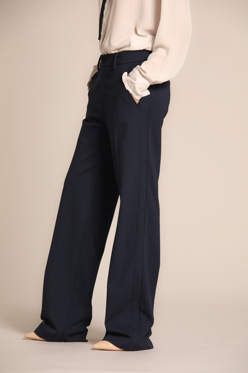 New York Pantalon chino pour femme en jersey technique coupe straight