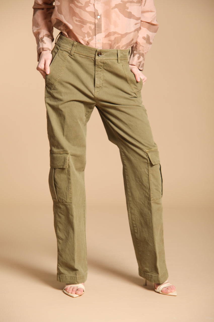 Detroit Straight Damen Chino-Hose aus Flammgarn-Panama im Straight Fit