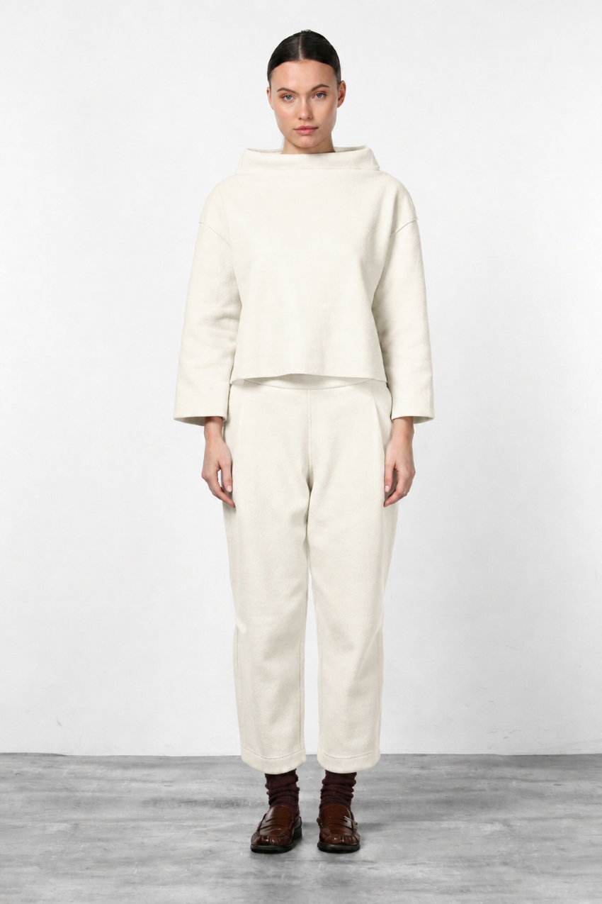 Balloon Chinohose für Damen aus Wolltuch mit balloon fit