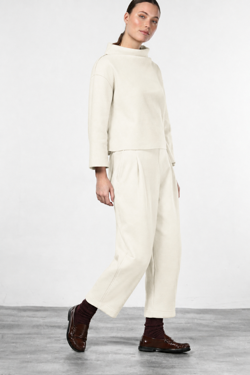 Balloon Chinohose für Damen aus Wolltuch mit balloon fit