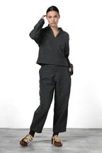 Women's Chino Trousers in Jersey Fabric with Balloon Fit