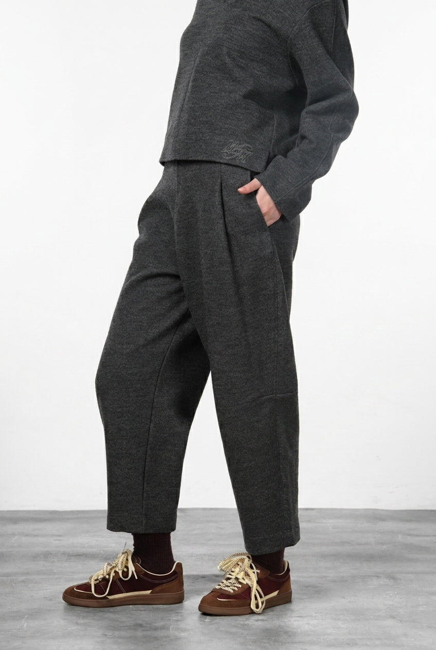 Women's Chino Trousers in Jersey Fabric with Balloon Fit
