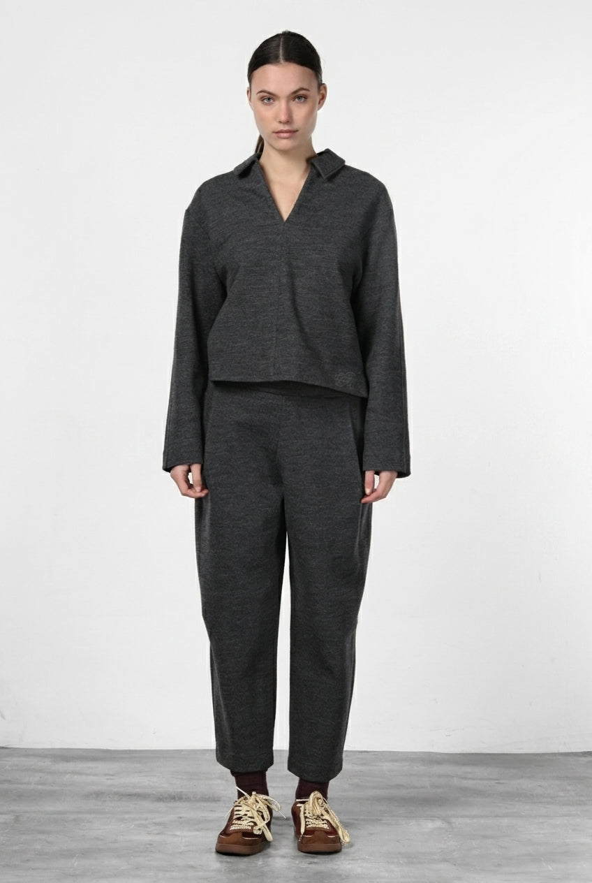 Women's Chino Trousers in Jersey Fabric with Balloon Fit