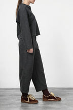 Women's Chino Trousers in Jersey Fabric with Balloon Fit