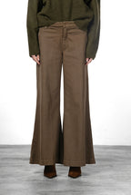 New York Palazzo Damen-Chinohose aus Gabardine, Wide Leg