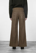 New York Palazzo Damen-Chinohose aus Gabardine, Wide Leg