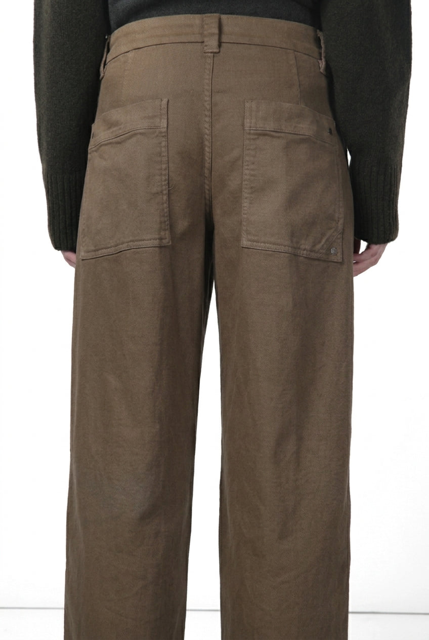 New York Palazzo pantalon chino femme en gabardine, wide leg