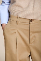 Foto 2 Ny Wide Pinces pantalone chino donna in gabardina wide leg fit