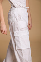 Francis Damen Cargo Jogger Hose aus Popeline Wide Leg 
