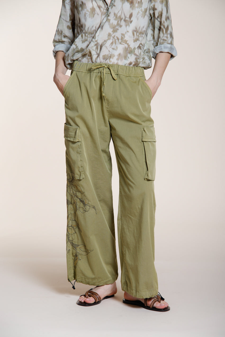 Francis pantalon cargo femme en twill wide leg