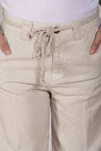 New York Studio Hose Chino Damen aus Baumwoll und Leinen Twill straight fit