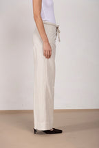 New York Studio Hose Chino Damen aus Baumwoll und Leinen Twill straight fit