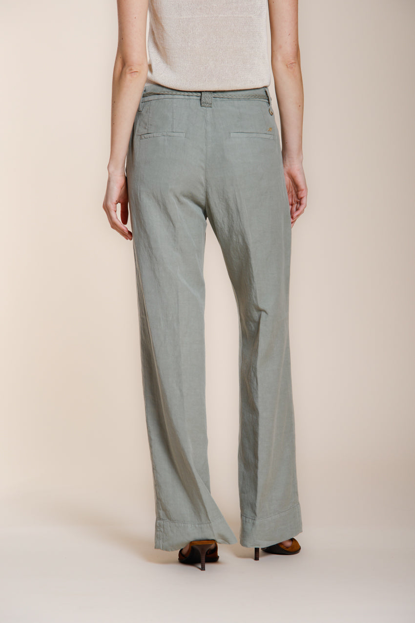 New York Studio Damen Chinohose aus Baumwolle und Leinen Twill straight fit
