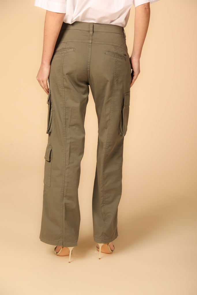 Image 8 de pantalon cargo pour femme, modèle Havana, en vert militaire fit relaxed de Mason's