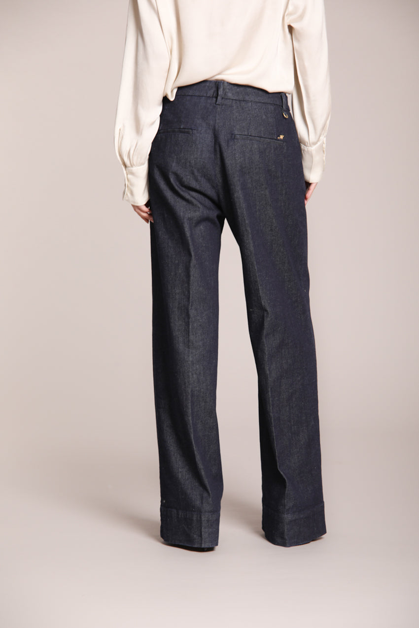Foto 4 New York Studio pantalone cargo donna in denim stretch wide leg