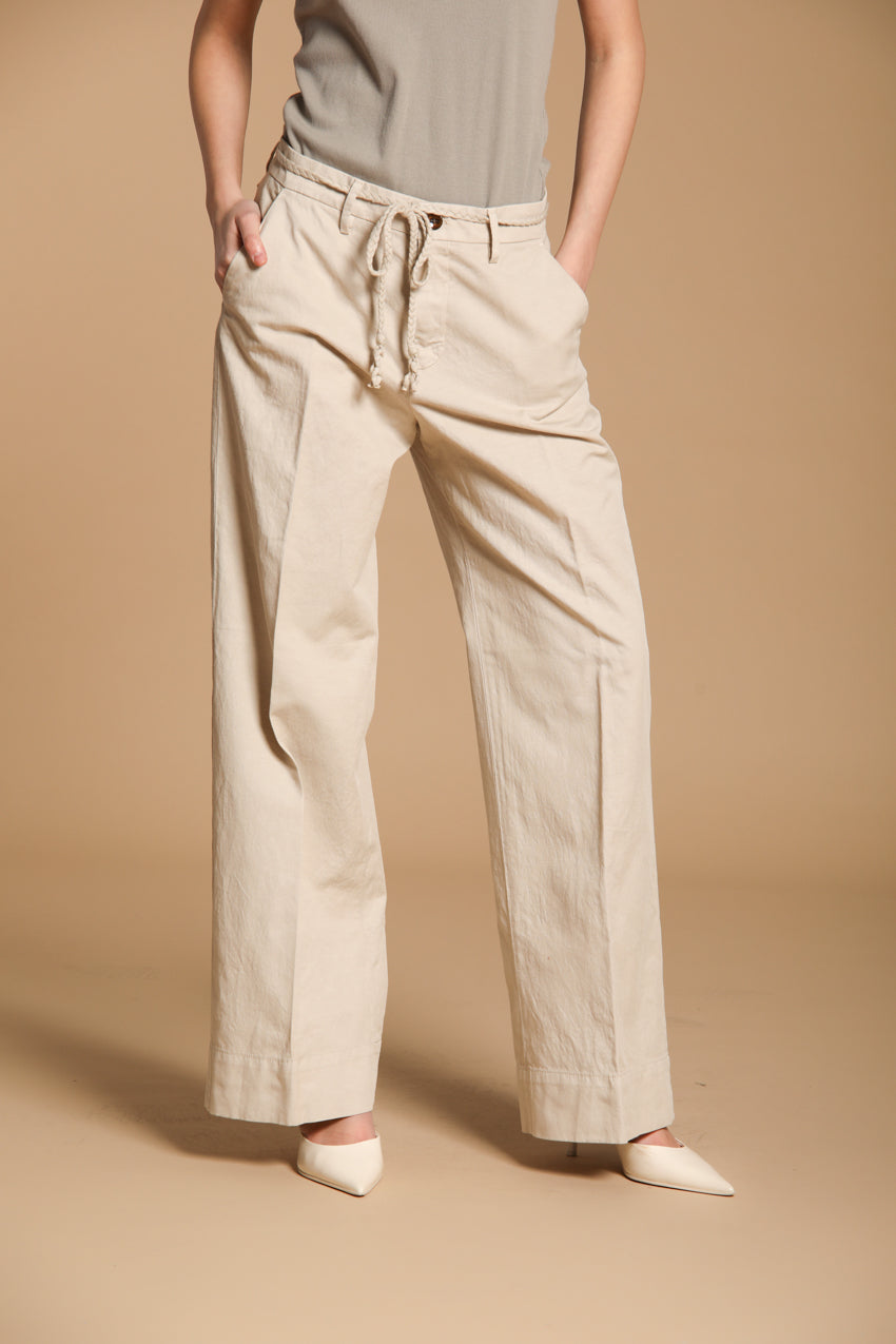 New York Studio women's Chino pants in cotton-linen twill Wide Leg