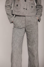 Foto 4 New York Studio pantalone cargo donna in resca paillettes wide leg