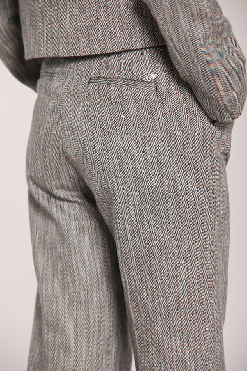 Foto 2 New York Studio pantalone cargo donna in resca paillettes wide leg