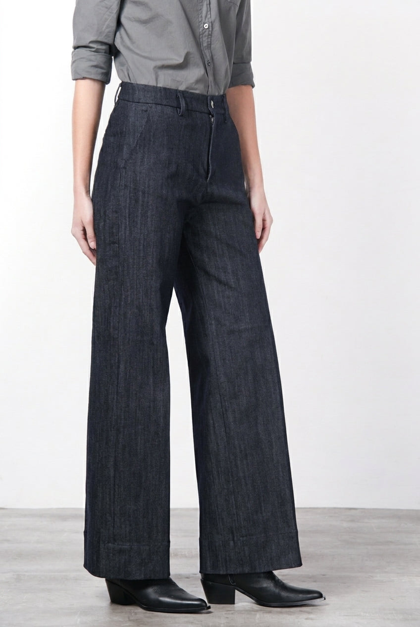 New York Studio pantalon chino femme en denim stretch, straight fit