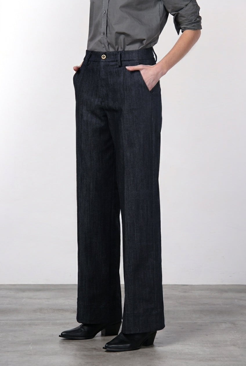 New York Studio women’s chino trousers in stretch denim, straight fit