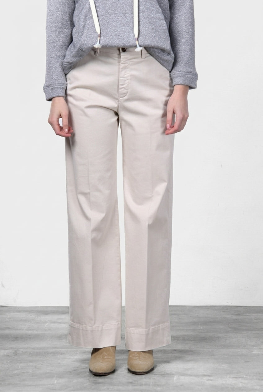 New York Studio pantalon chino femme en satin, straight fit