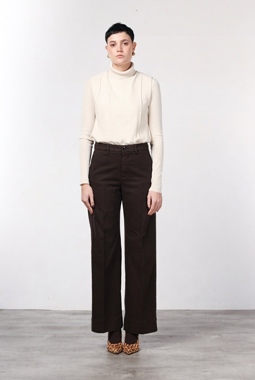 New York Studio pantalon chino femme en satin, straight fit