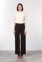 New York Studio pantalon chino femme en satin, straight fit