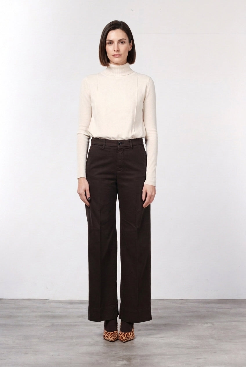 New York Studio pantalon chino femme en satin, straight fit