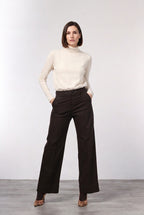 New York Studio pantalon chino femme en satin, straight fit