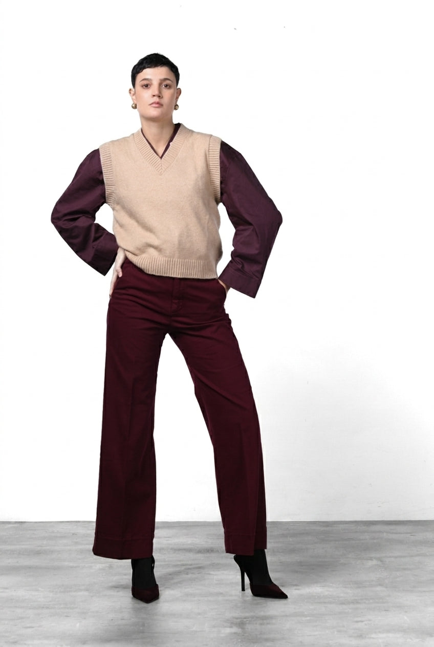 New York Studio women’s chino pants in satin with straight fit