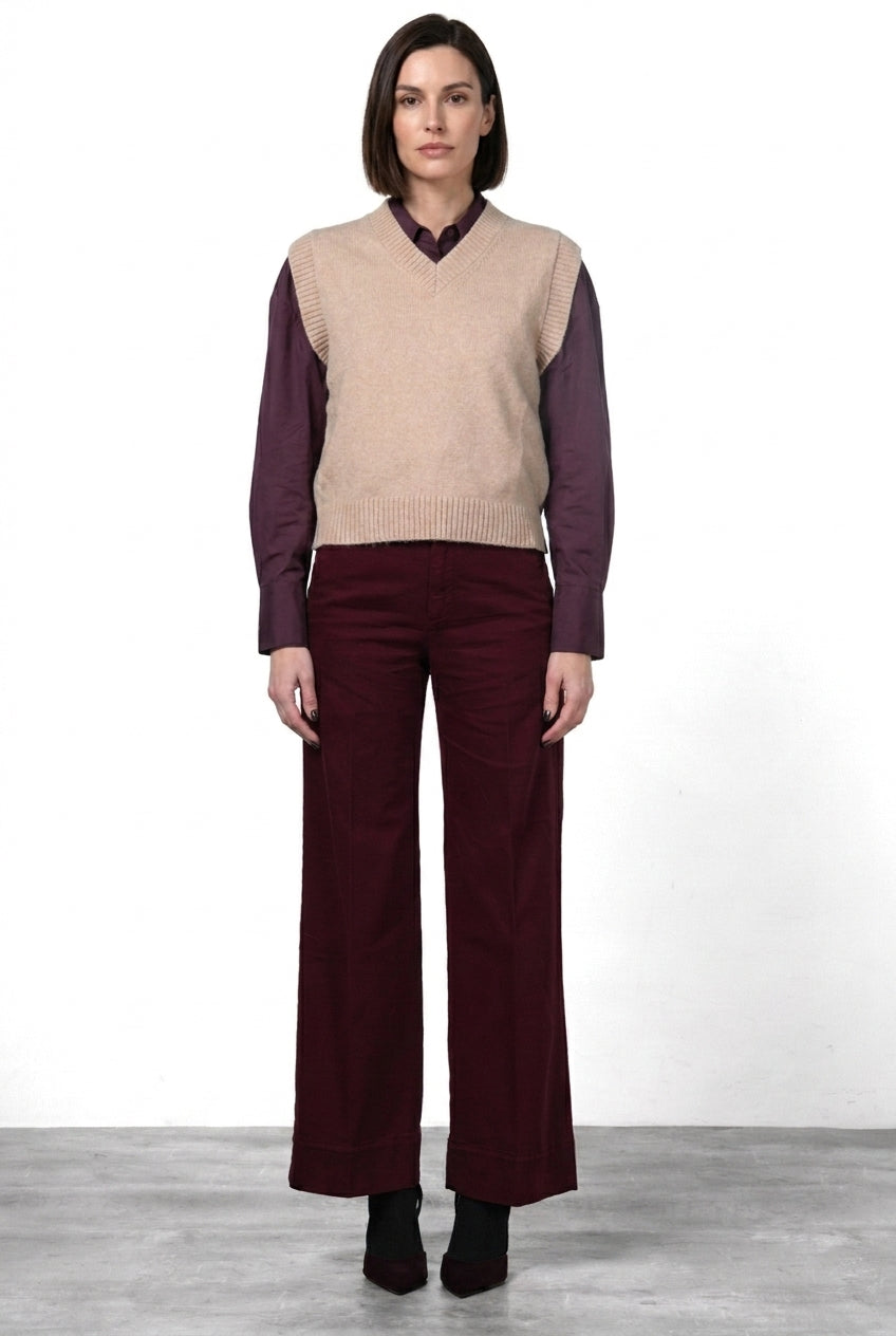 New York Studio pantalon chino femme en satin straight fit