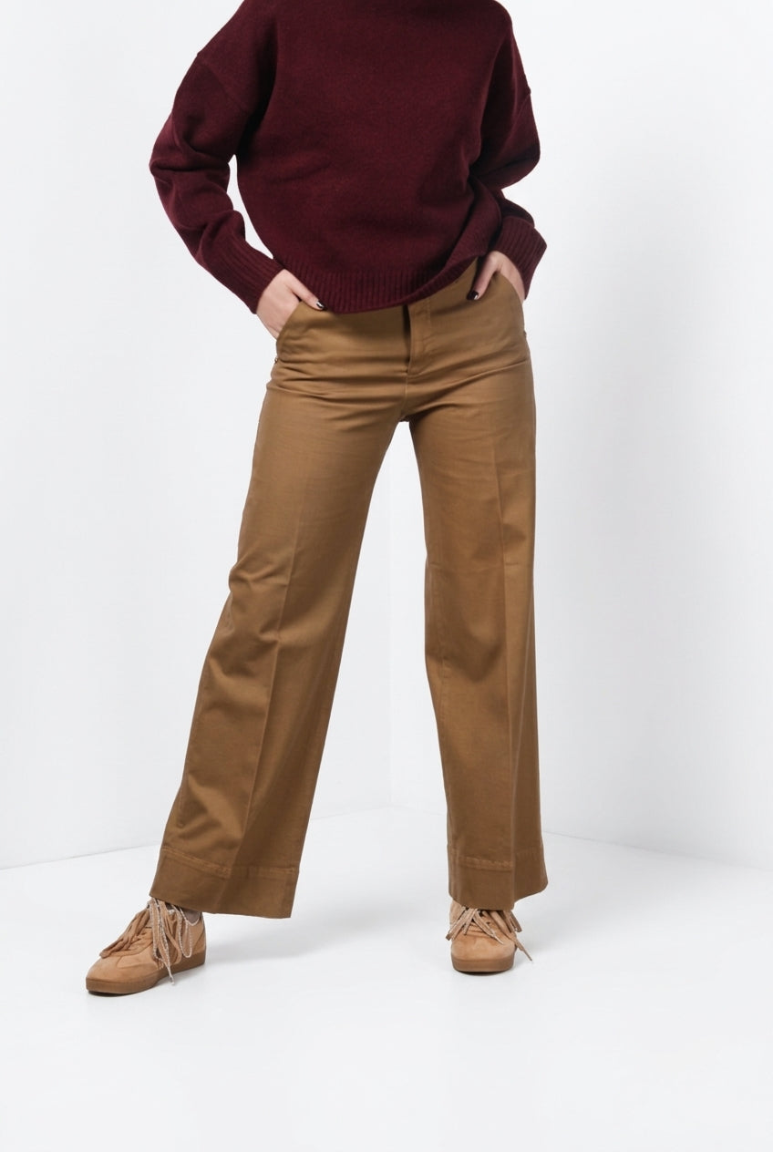 New York Studio Chinohose für Damen aus Satin mit straight fit