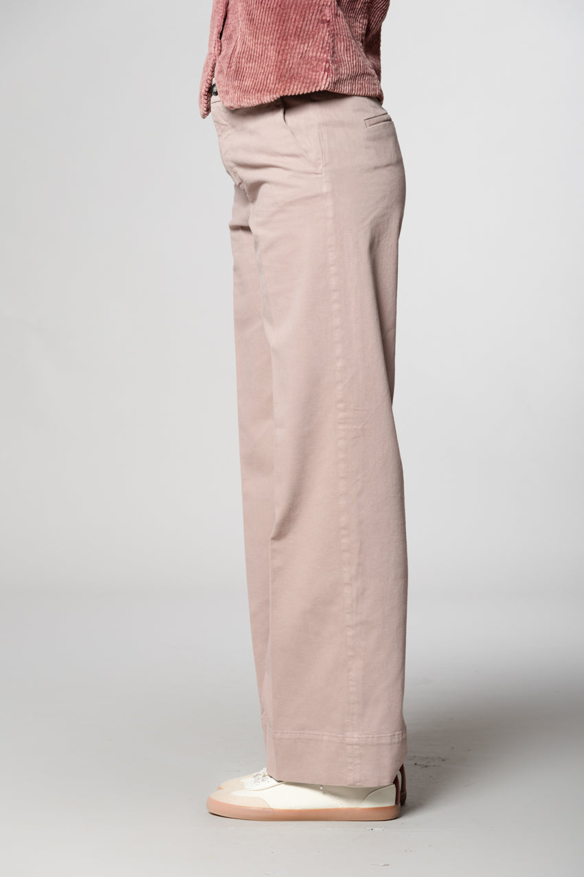 New York Studio pantalon chino femme en mélange coton-laine coupe wide leg