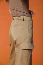 New York Studio pantalone cargo donna in twill di cotone wide leg