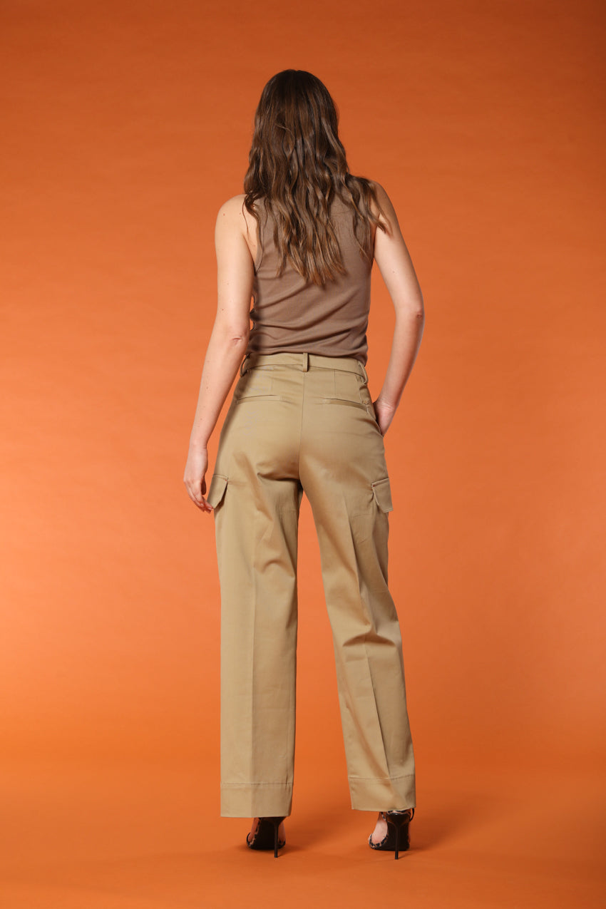 New York Studio pantalone cargo donna in twill di cotone wide leg