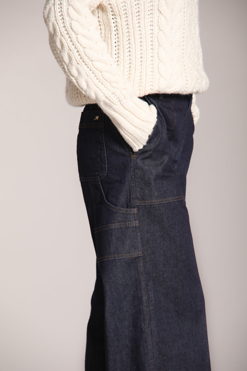 Foto 5 Dallas Wide pantaloni cargo donna in denim stretch wide leg