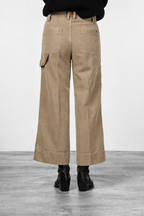 Dallas Wide pantalon chino femme en canvas straight fit