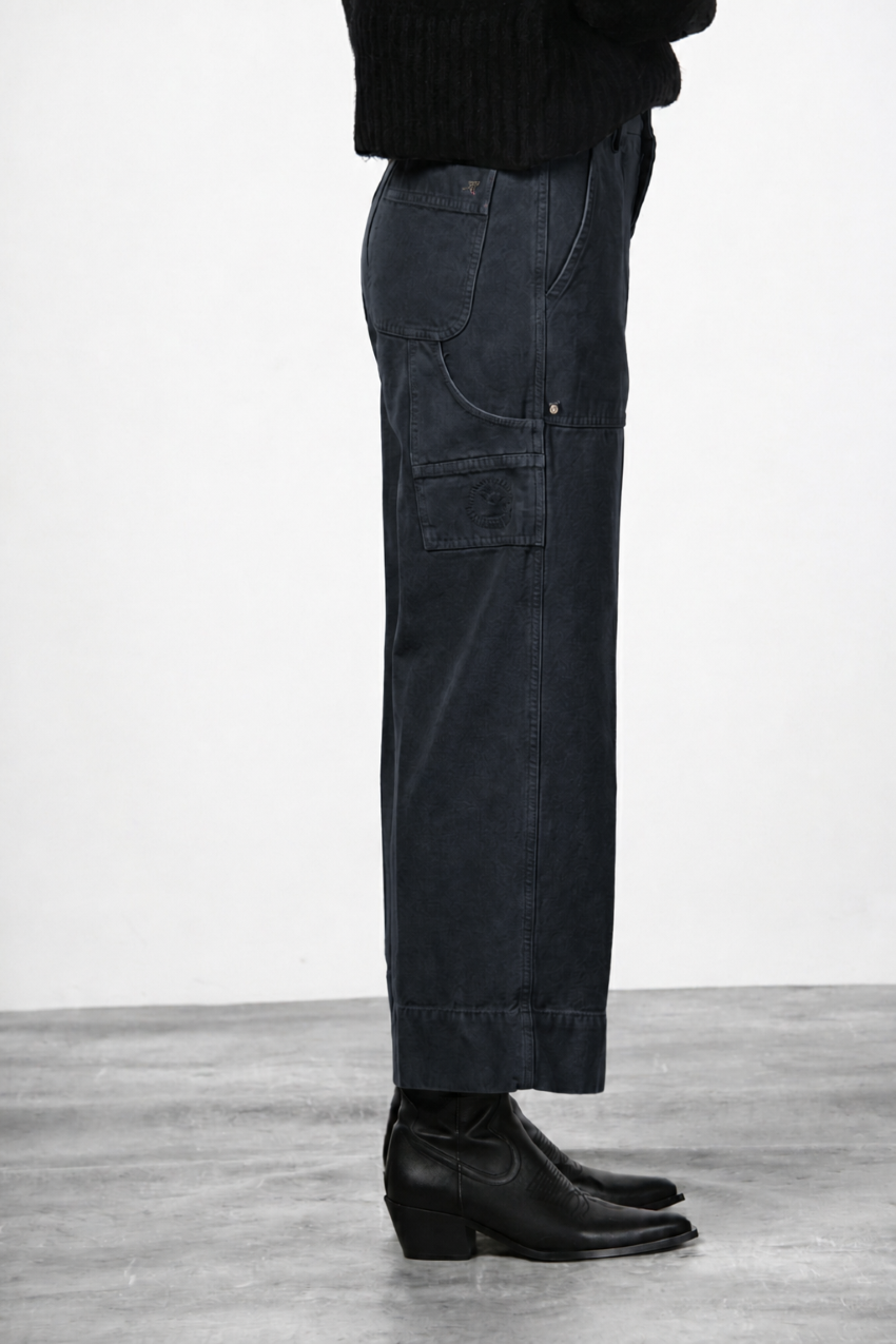 Dallas Wide pantalon chino femme en canvas straight fit