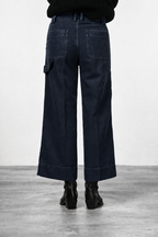 Dallas Wide pantalon chino femme en canvas straight fit