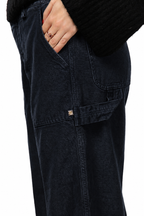 Dallas Wide pantalon chino femme en canvas straight fit